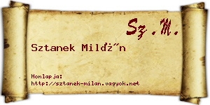 Sztanek Milán névjegykártya